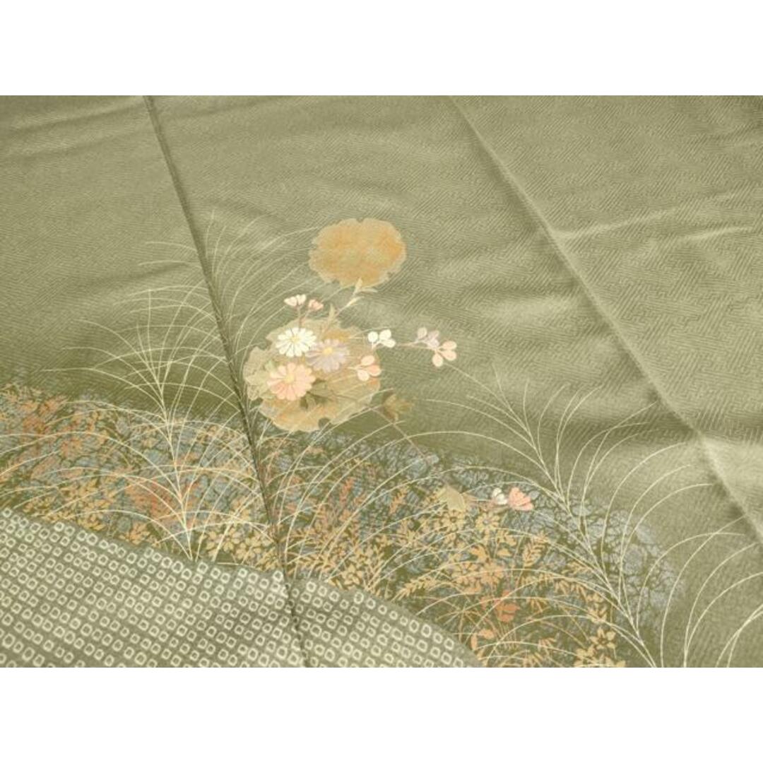 平和屋着物□訪問着 駒刺繍 絞り 雪輪花文 金彩 正絹 逸品 平和屋着物□訪問着 駒刺繍 絞り 雪輪花文 金彩 正絹 逸品