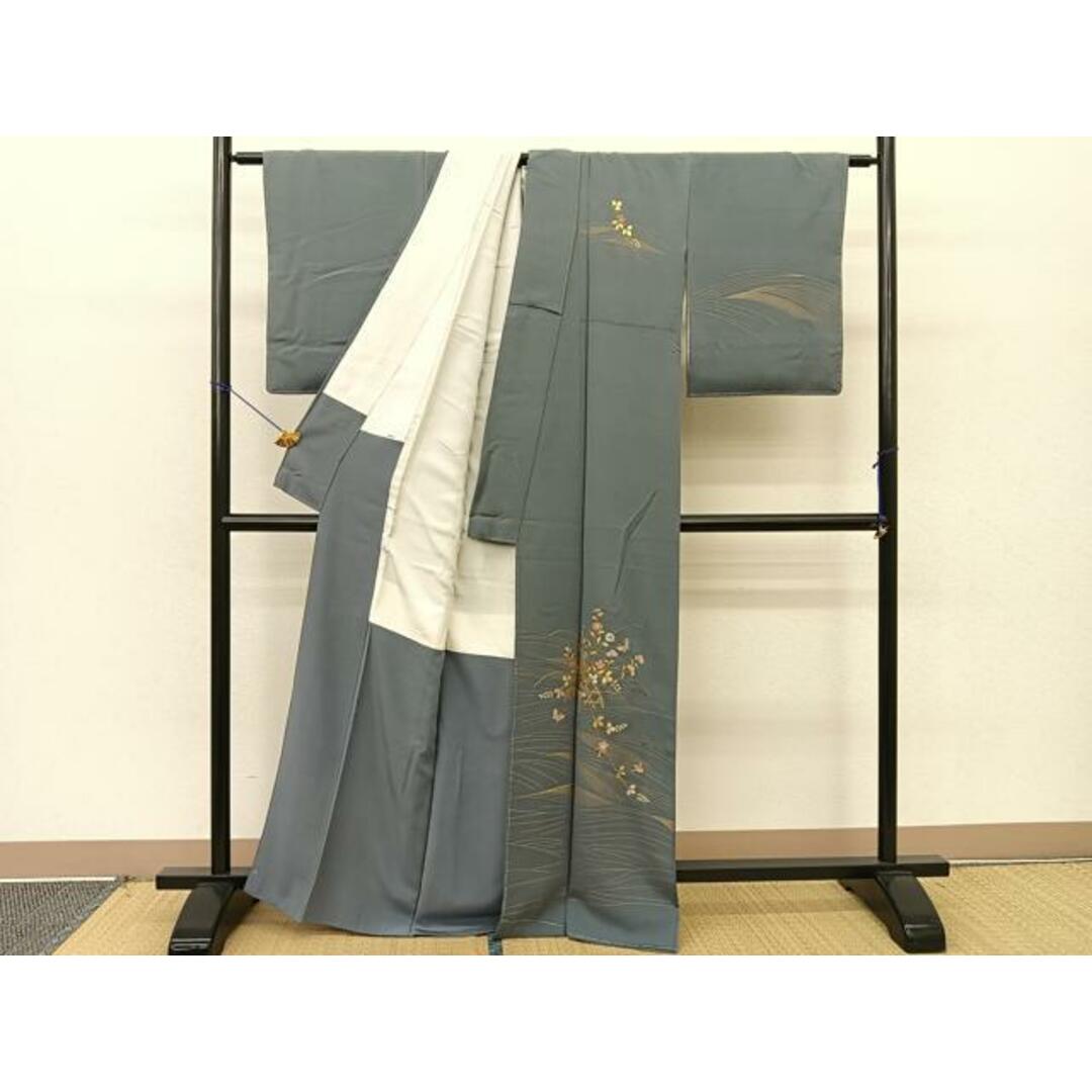 平和屋着物□訪問着 竹屋町刺繍 籬花蝶文 金彩 正絹 逸品 平和屋着物□訪問着 竹屋町刺繍 籬花蝶文 金彩 正絹 逸品
