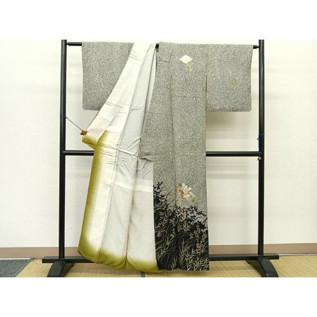 平和屋着物□訪問着 刺繍 草花文 たたき染め 金彩 正絹 逸品 平和屋着物□訪問着 刺繍 草花文 たたき染め 金彩 正絹 逸品