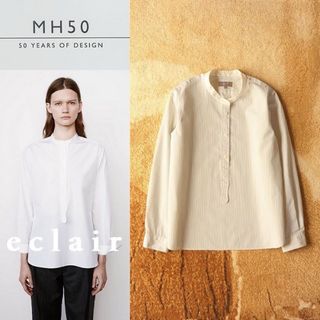 美品♪ヨリ スカラップカラーロンTee カットワーク 長袖 白 pv4 美品♪ヨリ スカラップカラーロンTee カットワーク 長袖 白 pv4