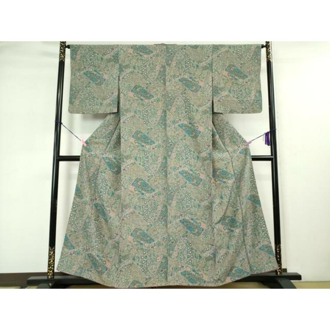 平和屋着物□上質な小紋 更紗花鳥文 鬼しぼ縮緬 正絹 逸品 平和屋着物□上質な小紋 更紗花鳥文 鬼しぼ縮緬 正絹 逸品