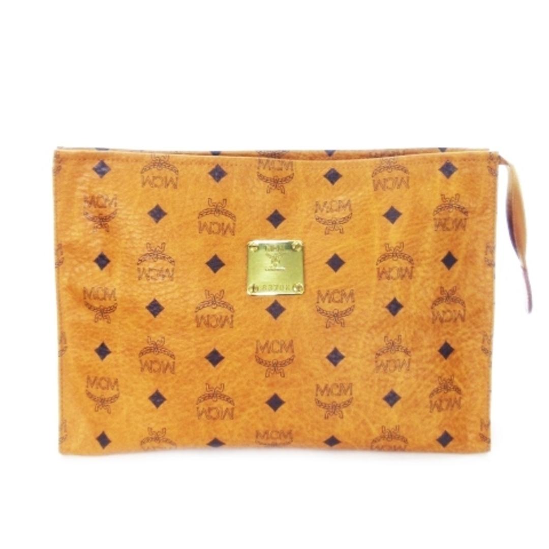 MCM - MCM セカンドバッグ クラッチバッグ レザー プレート ロゴ MCM - MCM セカンドバッグ クラッチバッグ レザー プレート ロゴ
