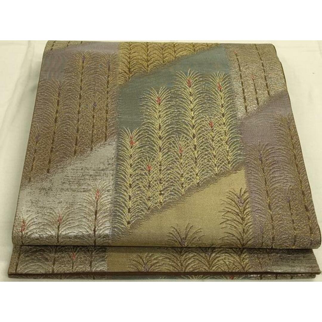 平和屋着物◎六通柄袋帯 色紙枝花文 金銀糸 引箔 正絹 逸品 平和屋着物◎六通柄袋帯 色紙枝花文 金銀糸 引箔 正絹 逸品