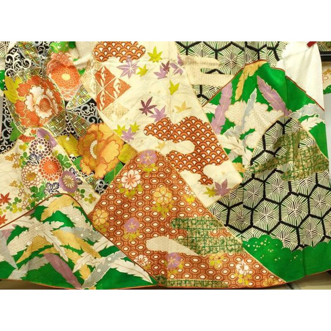 平和屋着物□豪華振袖 駒刺繍 吉祥草花文 金彩 正絹 逸品 平和屋着物□豪華振袖 駒刺繍 吉祥草花文 金彩 正絹 逸品