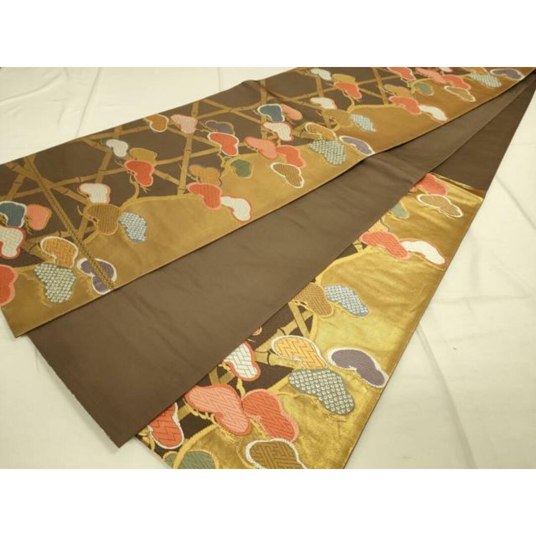 平和屋着物◎六通柄袋帯 唐織 松文 金糸 引箔 正絹 逸品 平和屋着物◎六通柄袋帯 唐織 松文 金糸 引箔 正絹 逸品