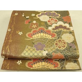 平和屋着物◎六通柄袋帯 唐織 松文 金糸 引箔 正絹 逸品 平和屋着物◎六通柄袋帯 唐織 松文 金糸 引箔 正絹 逸品