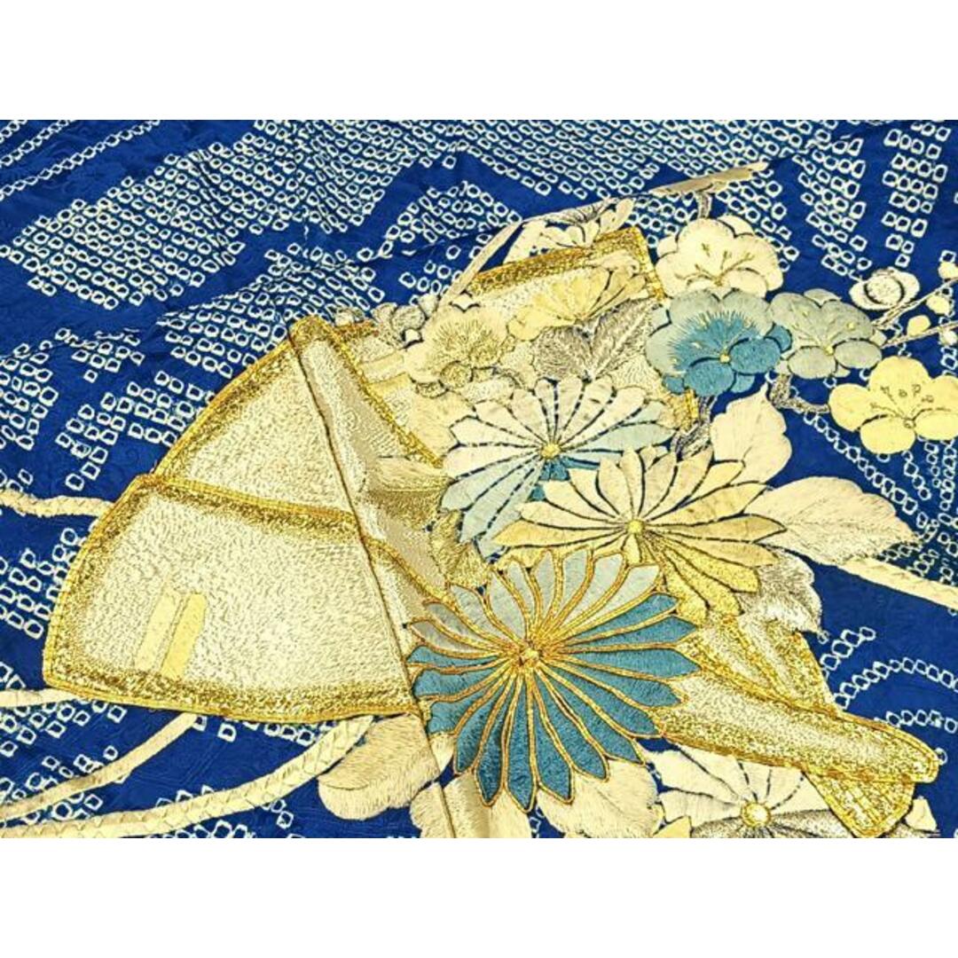 平和屋着物□豪華振袖 駒刺繍 絞り 檜扇枝花文 金銀糸 正絹 逸品 平和屋着物□豪華振袖 駒刺繍 絞り 檜扇枝花文 金銀糸 正絹 逸品