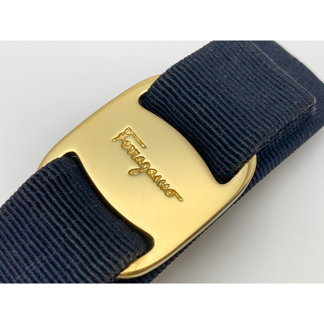 FERRAGAMO - FERRAGAMO フェラガモ 黒 ブラック ゴールド ヴァラ FERRAGAMO - FERRAGAMO フェラガモ 黒 ブラック ゴールド ヴァラ