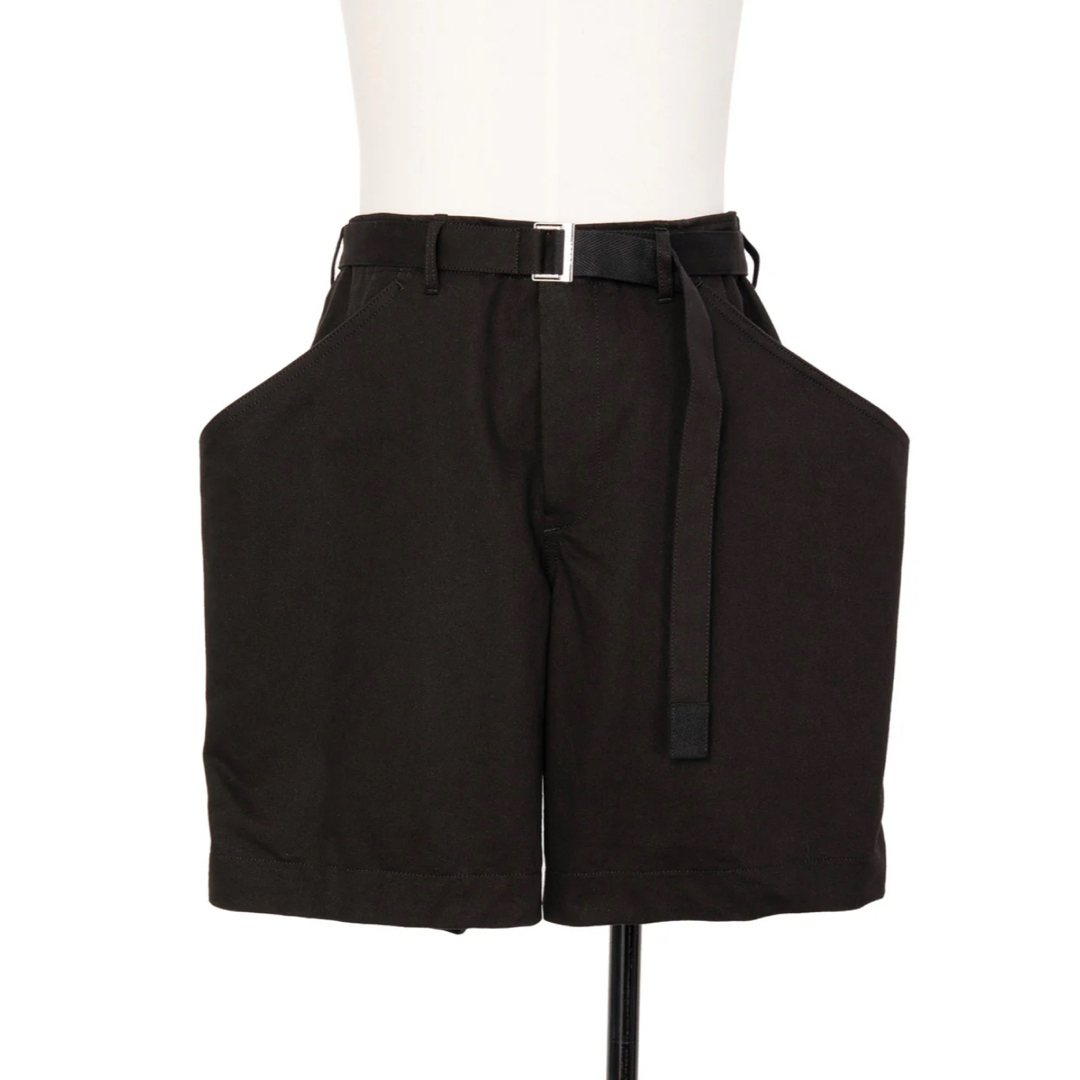 sacai - 25SS Sacai Cotton Chino Shorts 黒 1の通販 by hanna sacai - 25SS Sacai Cotton Chino Shorts 黒 1の通販 by hanna