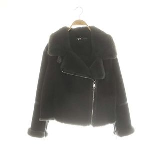 ZARA - ザラ ZARA ムートン ライダースジャケット M 黒 /MI □OS ZARA - ザラ ZARA ムートン ライダースジャケット M 黒 /MI □OS