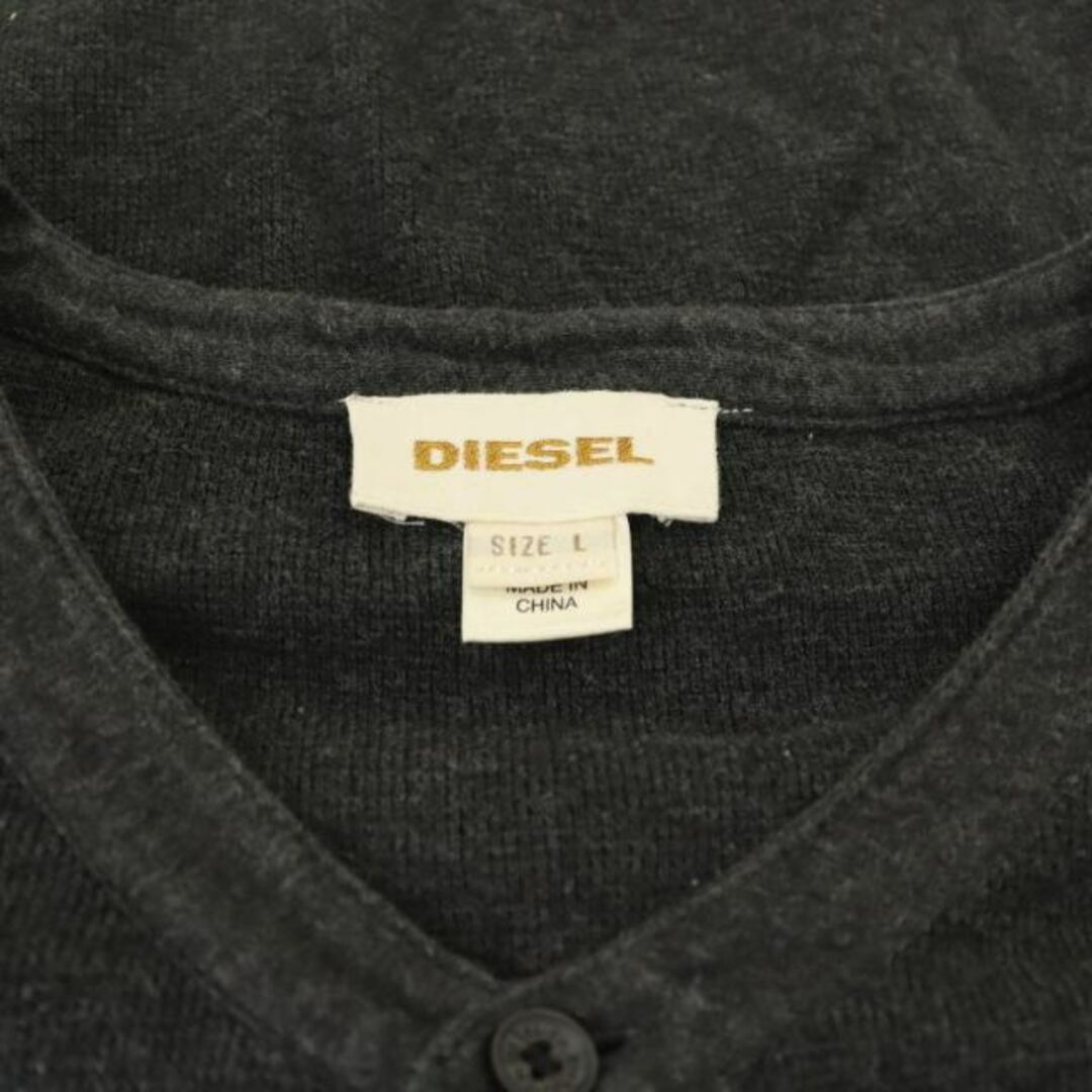 DIESEL - ディーゼル DIESEL ヘンリーネックカットソー 長袖 L DIESEL - ディーゼル DIESEL ヘンリーネックカットソー 長袖 L