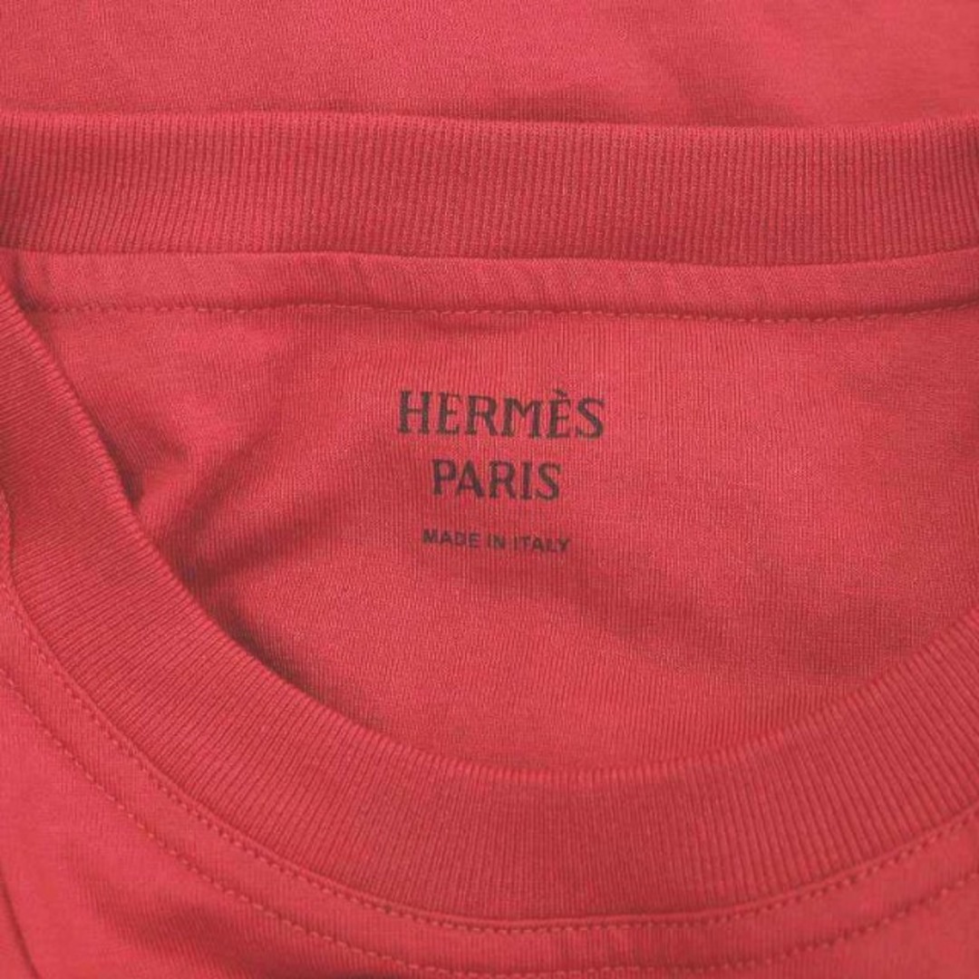 HERMES - エルメス 刺繍ポケット 半袖ワンピース 38 マゼンタ HERMES - エルメス 刺繍ポケット 半袖ワンピース 38 マゼンタ