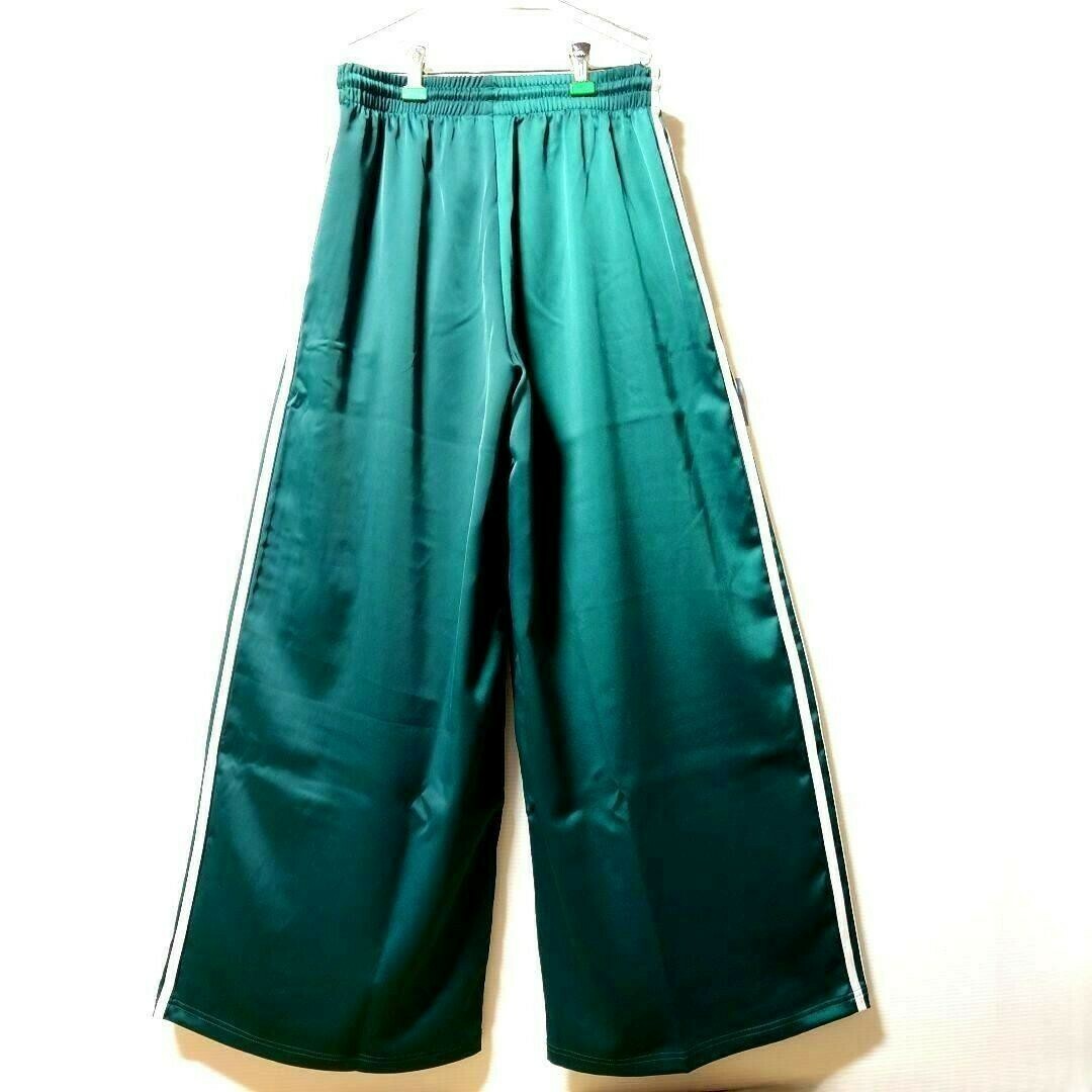 adidas Originals - 新品☆adidas☆濃緑S☆サテンワイドレッグ adidas Originals - 新品☆adidas☆濃緑S☆サテンワイドレッグ