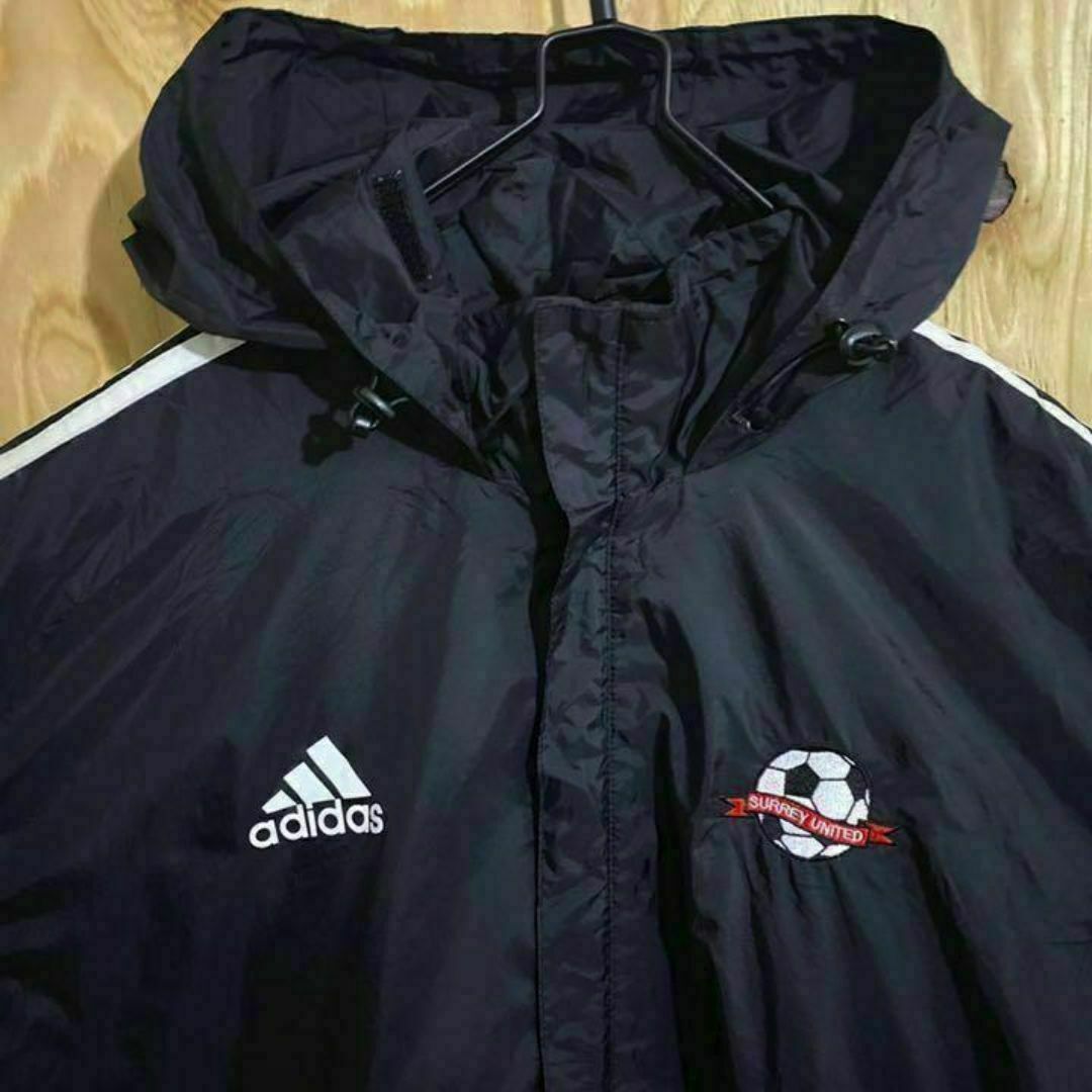 adidas - ナイロンパーカー アディダス ライン ロゴ USA古着 90s adidas - ナイロンパーカー アディダス ライン ロゴ USA古着 90s