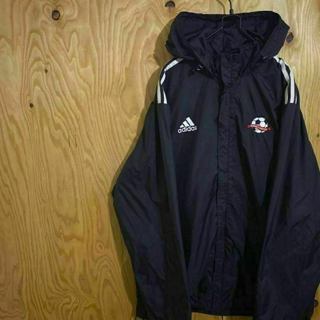 adidas - ナイロンパーカー アディダス ライン ロゴ USA古着 90s adidas - ナイロンパーカー アディダス ライン ロゴ USA古着 90s