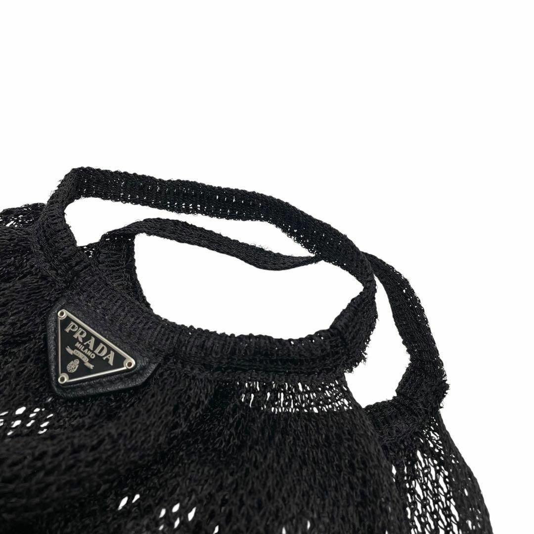 PRADA - 良品 プラダ メッシュ 三角プレートロゴ ハンド トート PRADA - 良品 プラダ メッシュ 三角プレートロゴ ハンド トート