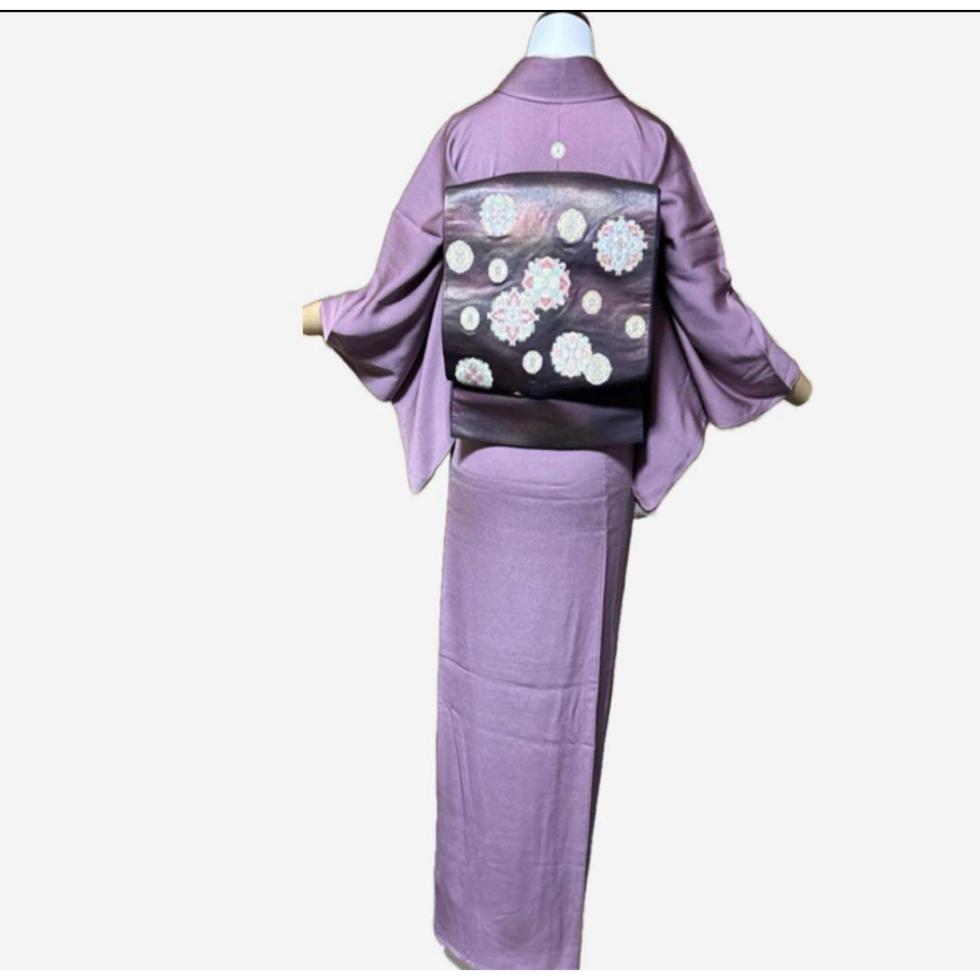 正絹縮緬紋付汕頭刺繍訪問着フルセット4点 美品着物+特選帯+ 正絹縮緬紋付汕頭刺繍訪問着フルセット4点 美品着物+特選帯+