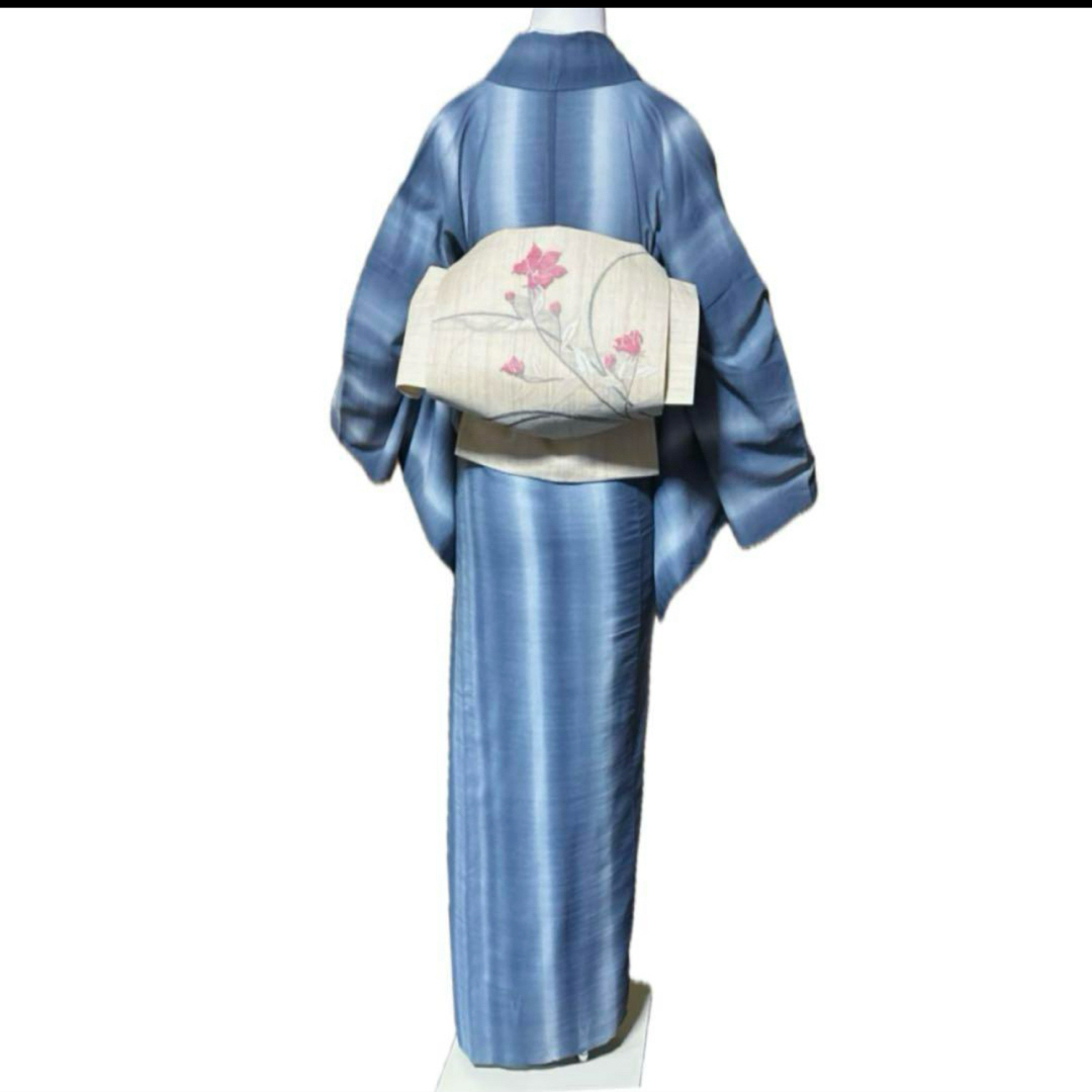 洗える紗紬風小紋フルセット4点 美品着物+夏麻名古屋帯+夏 洗える紗紬風小紋フルセット4点 美品着物+夏麻名古屋帯+夏