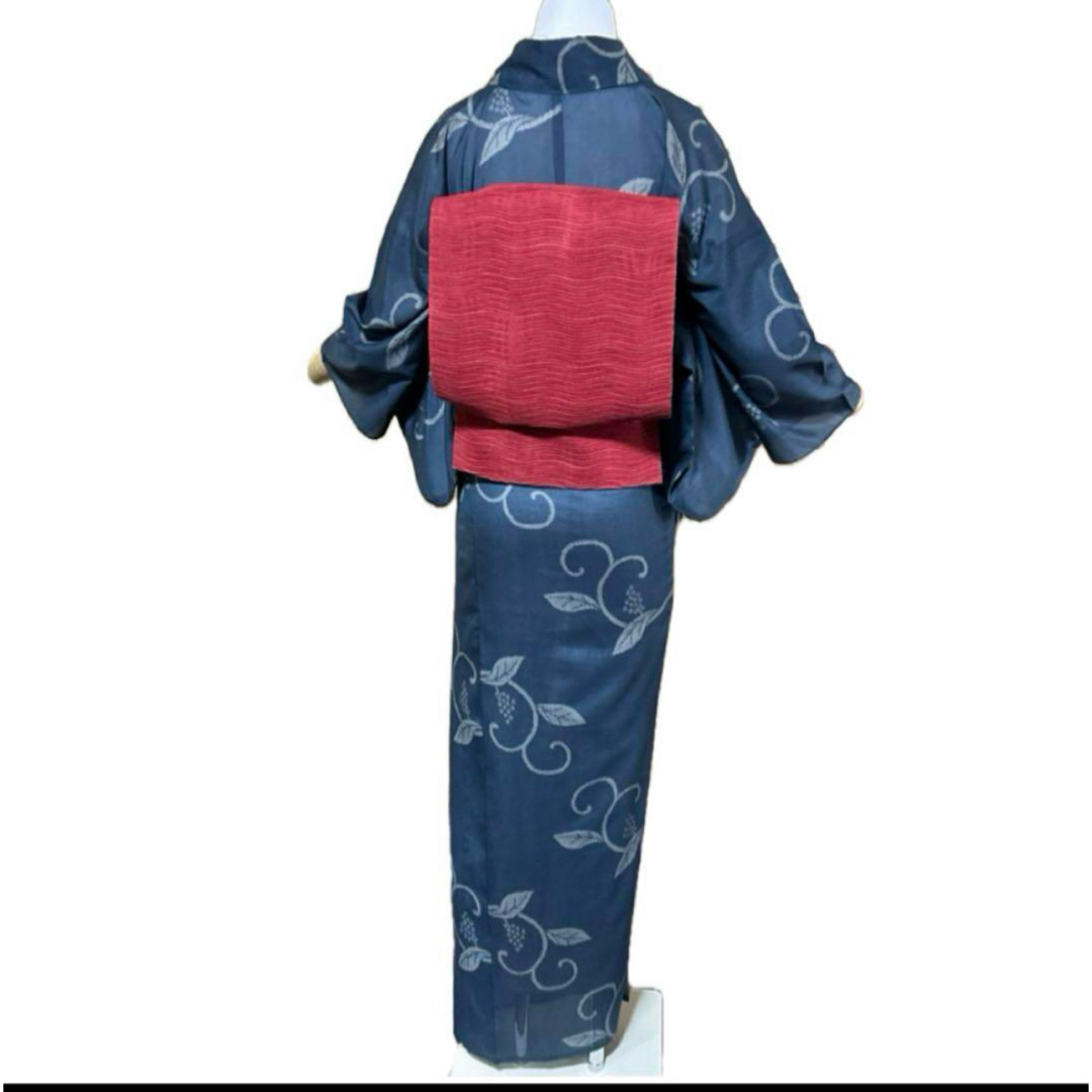 夏紗紬小紋フルセット4点 美品着物+夏正絹羅帯+帯締め+帯揚げの 夏紗紬小紋フルセット4点 美品着物+夏正絹羅帯+帯締め+帯揚げの