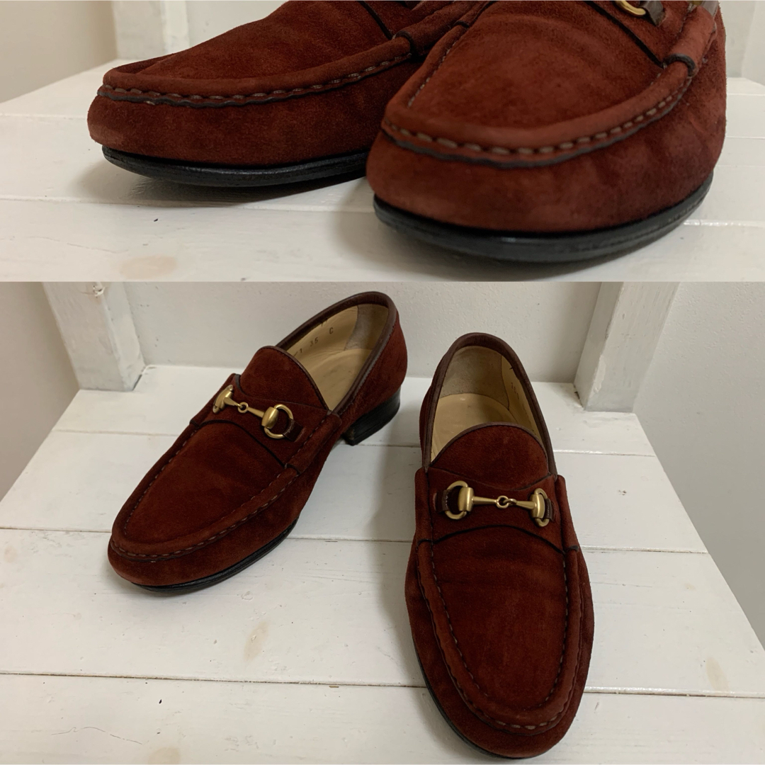 GUCCI - GUCCI VINTAGE ITALY製 ホースビット スエードレザー GUCCI - GUCCI VINTAGE ITALY製 ホースビット スエードレザー