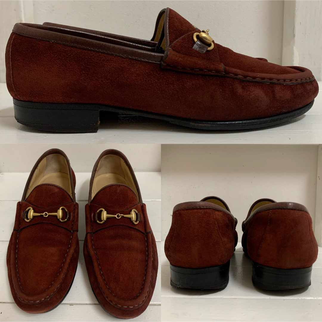 GUCCI - GUCCI VINTAGE ITALY製 ホースビット スエードレザー GUCCI - GUCCI VINTAGE ITALY製 ホースビット スエードレザー