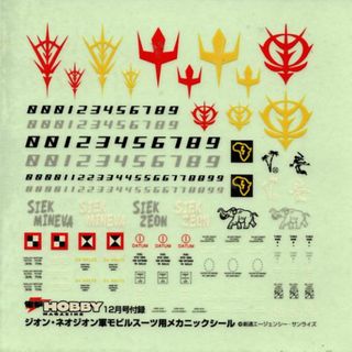 バンダイ(BANDAI)のジオン・ネオジオン軍ＭＳ用メカニックシール　電ホ付録(プラモデル)