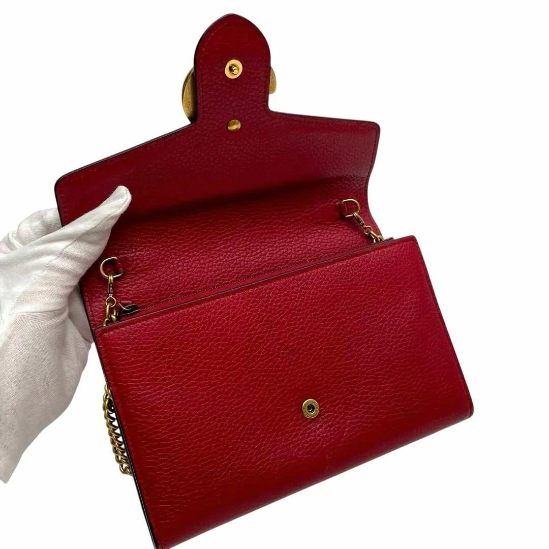 GUCCI - 美品 グッチ GG マーモント チェーン ウォレット GUCCI - 美品 グッチ GG マーモント チェーン ウォレット