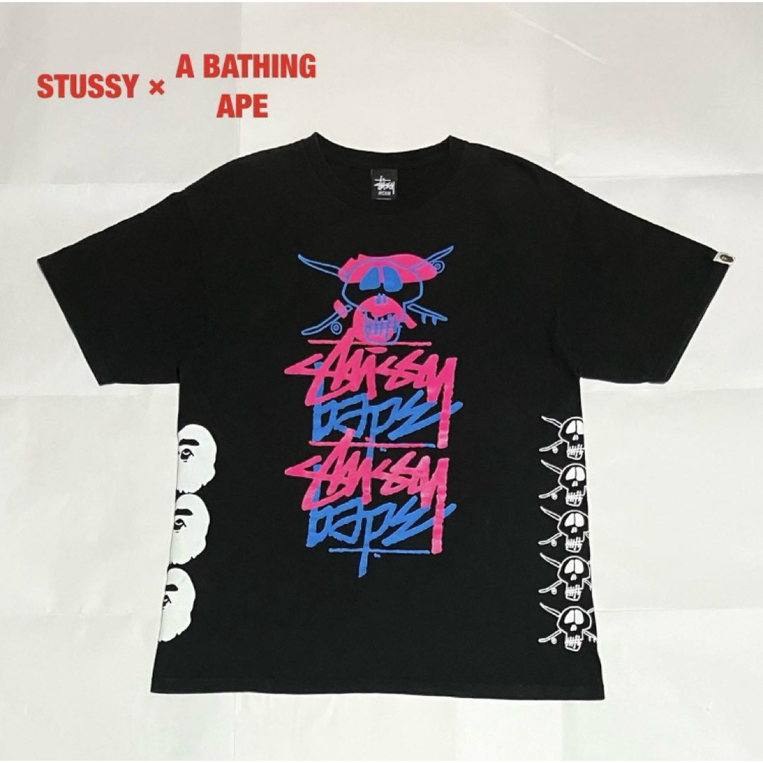 STUSSY - 【希少】STUSSY×A BATHING APE コラボTシャツ 大猿 STUSSY - 【希少】STUSSY×A BATHING APE コラボTシャツ 大猿
