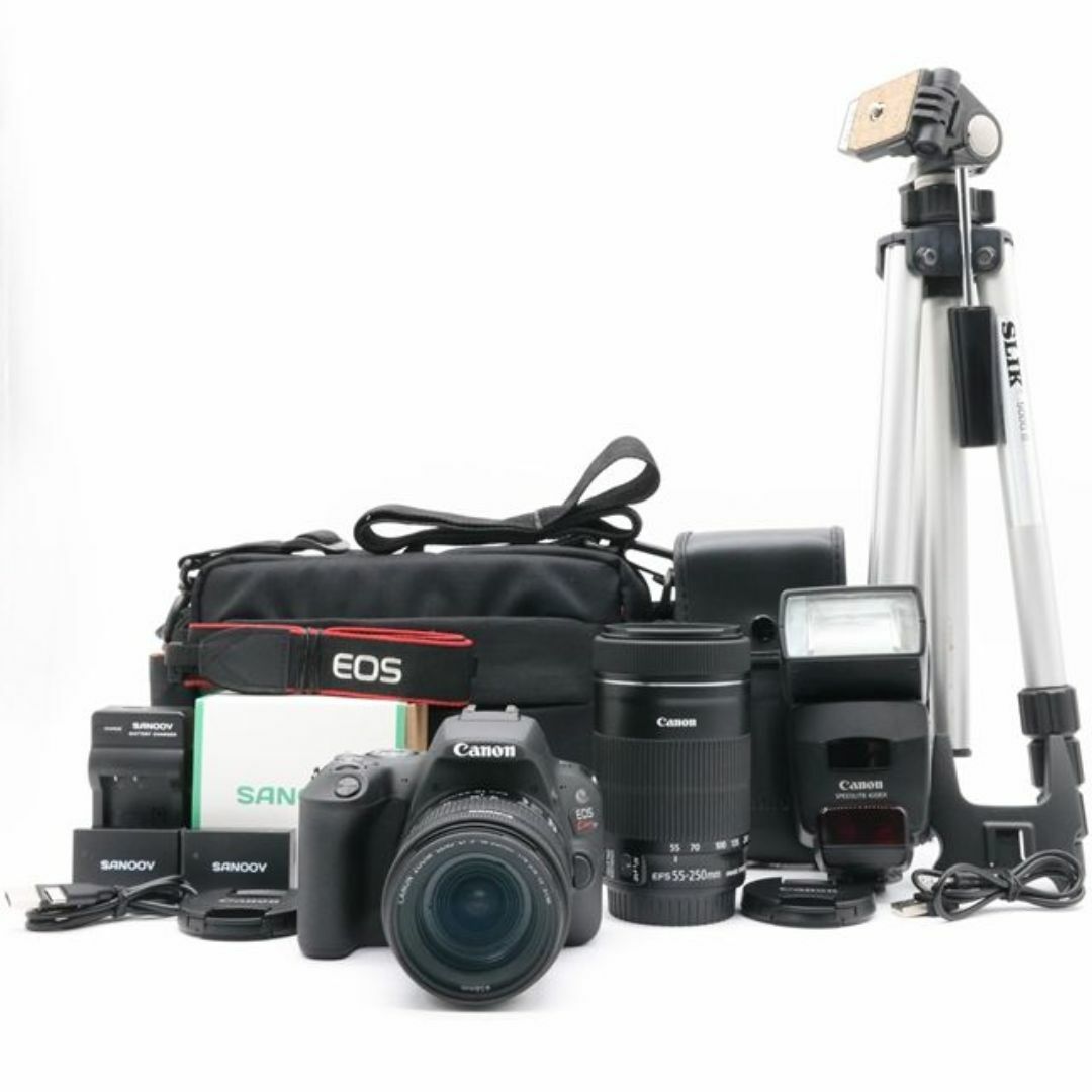 Canon EOS Kiss X9 ダブルズームキット+ストロボ&三脚付きの Canon EOS Kiss X9 ダブルズームキット+ストロボ&三脚付きの