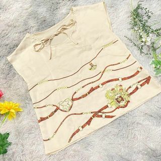 イノウェーブ(innowave)の【inowave】チェーン柄カットソー　ノースリーブ　(M)(Tシャツ(半袖/袖なし))