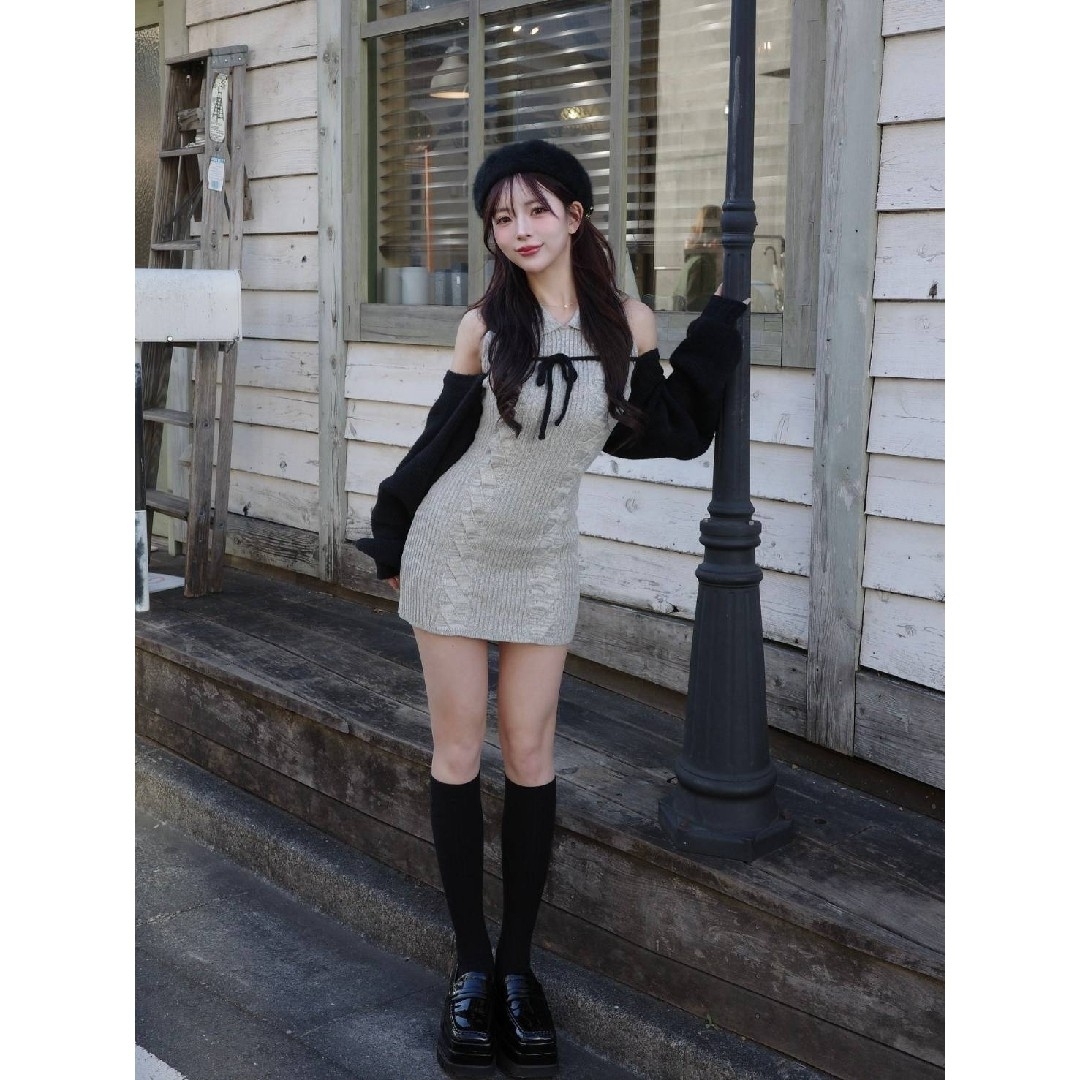 Darich - Darich ショートボレロニットミニワンピース GRY꒰ᐡ Darich - Darich ショートボレロニットミニワンピース GRY꒰ᐡ