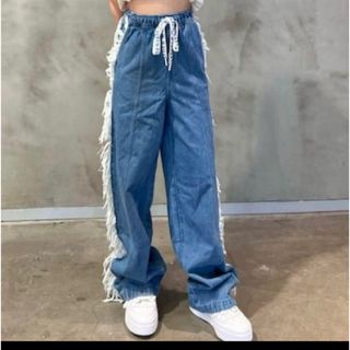 adidas - 【海外限定】adidas ルーズデニム ミディアムブルー XL adidas - 【海外限定】adidas ルーズデニム ミディアムブルー XL