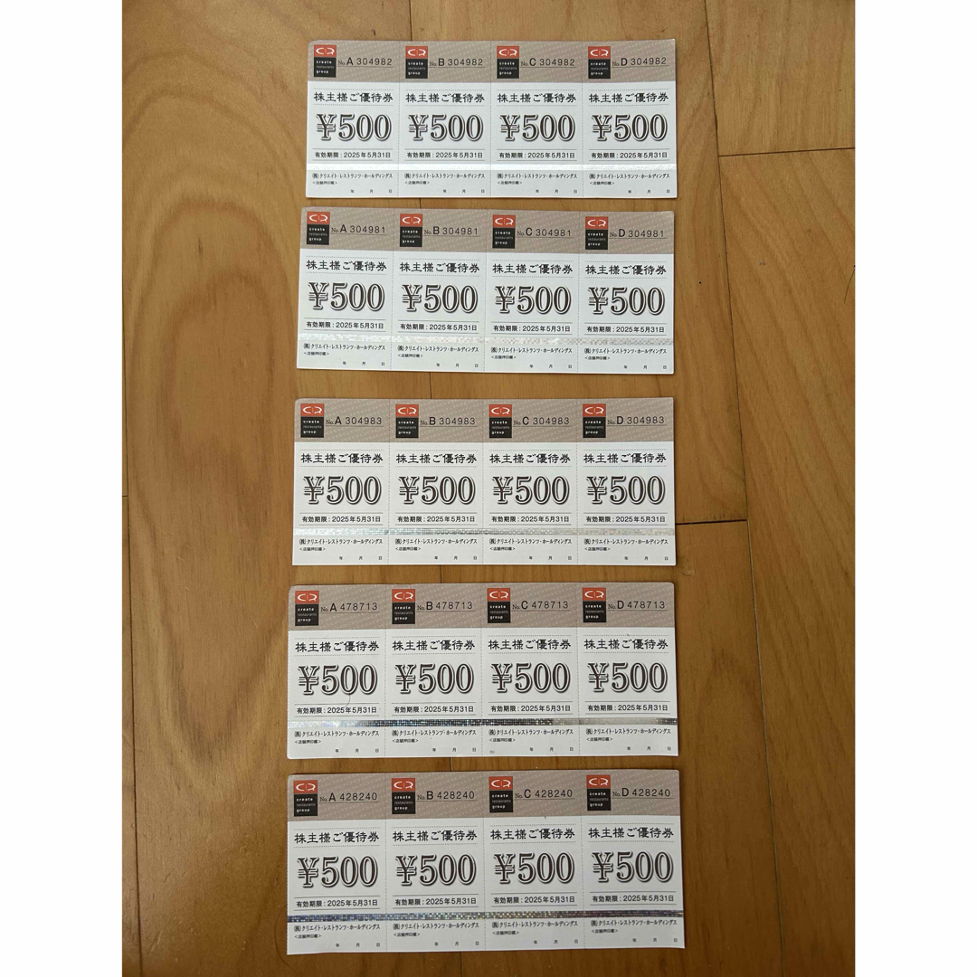 クリエイトレストランツ 株主優待券 5000円分の通販 by やまおか クリエイトレストランツ 株主優待券 5000円分の通販 by やまおか