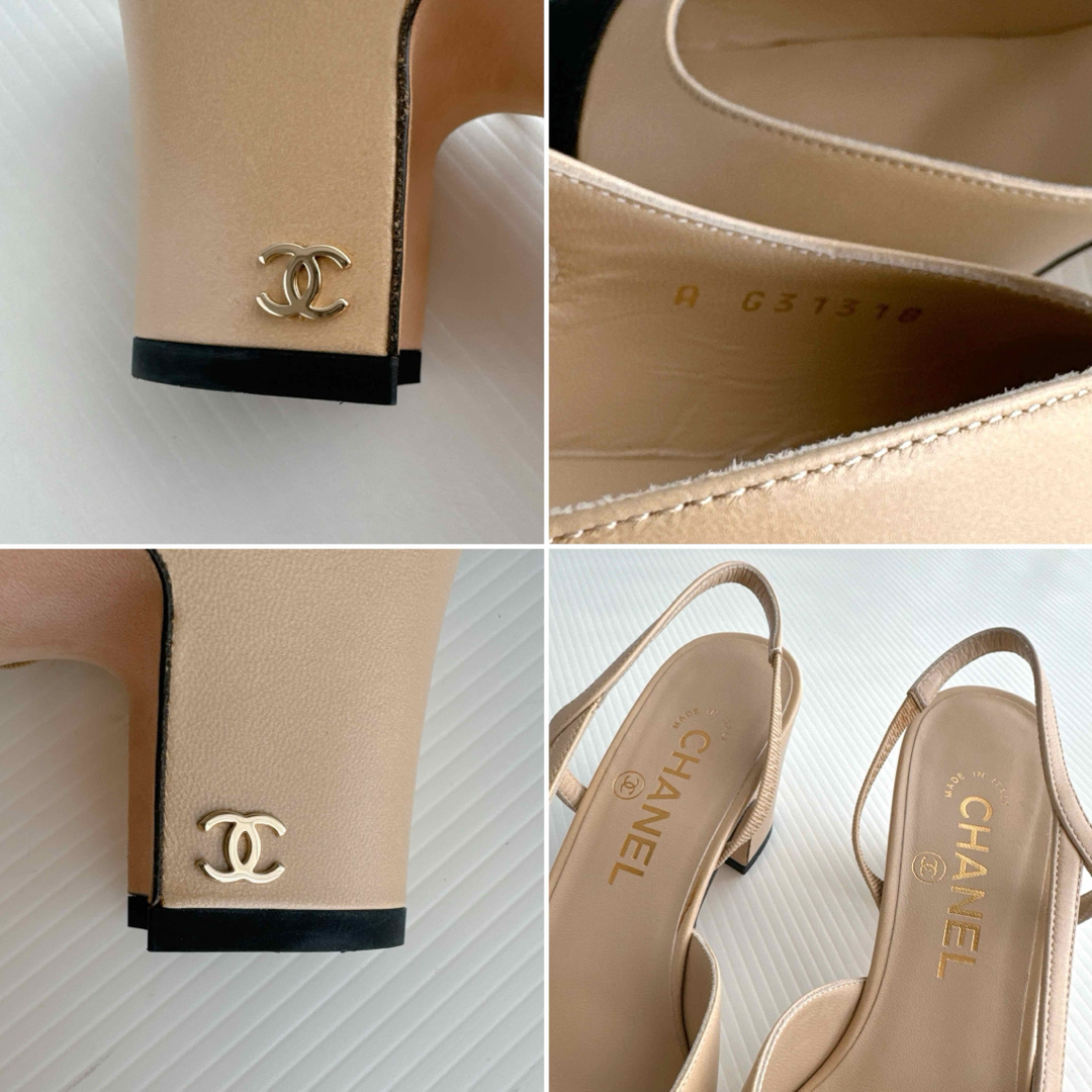 CHANEL - CHANEL シャネル バイカラー スリングバック パンプス CHANEL - CHANEL シャネル バイカラー スリングバック パンプス
