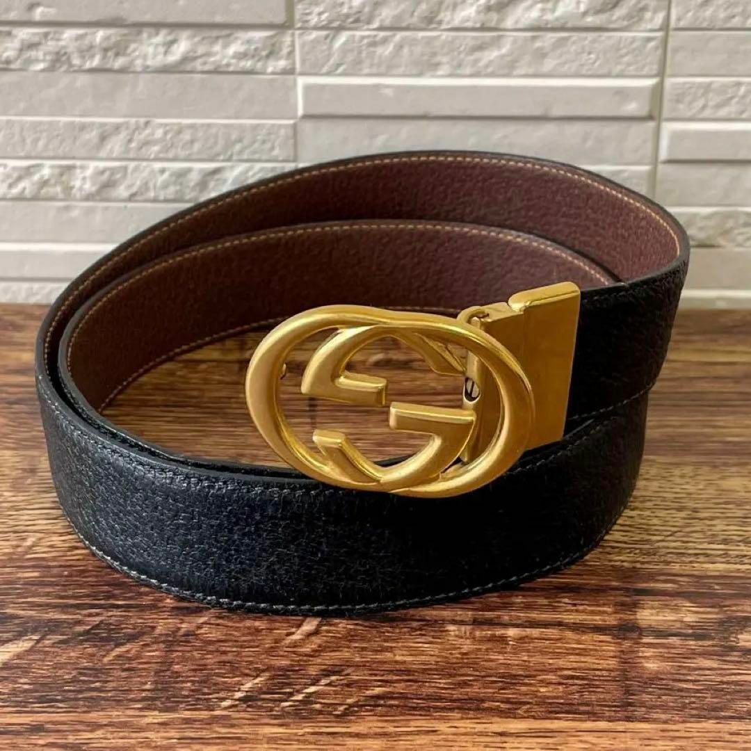 GUCCI - グッチ GG インターロッキング バックル ベルト レザー GUCCI - グッチ GG インターロッキング バックル ベルト レザー