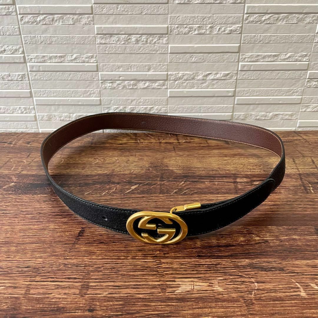 GUCCI - グッチ GG インターロッキング バックル ベルト レザー GUCCI - グッチ GG インターロッキング バックル ベルト レザー
