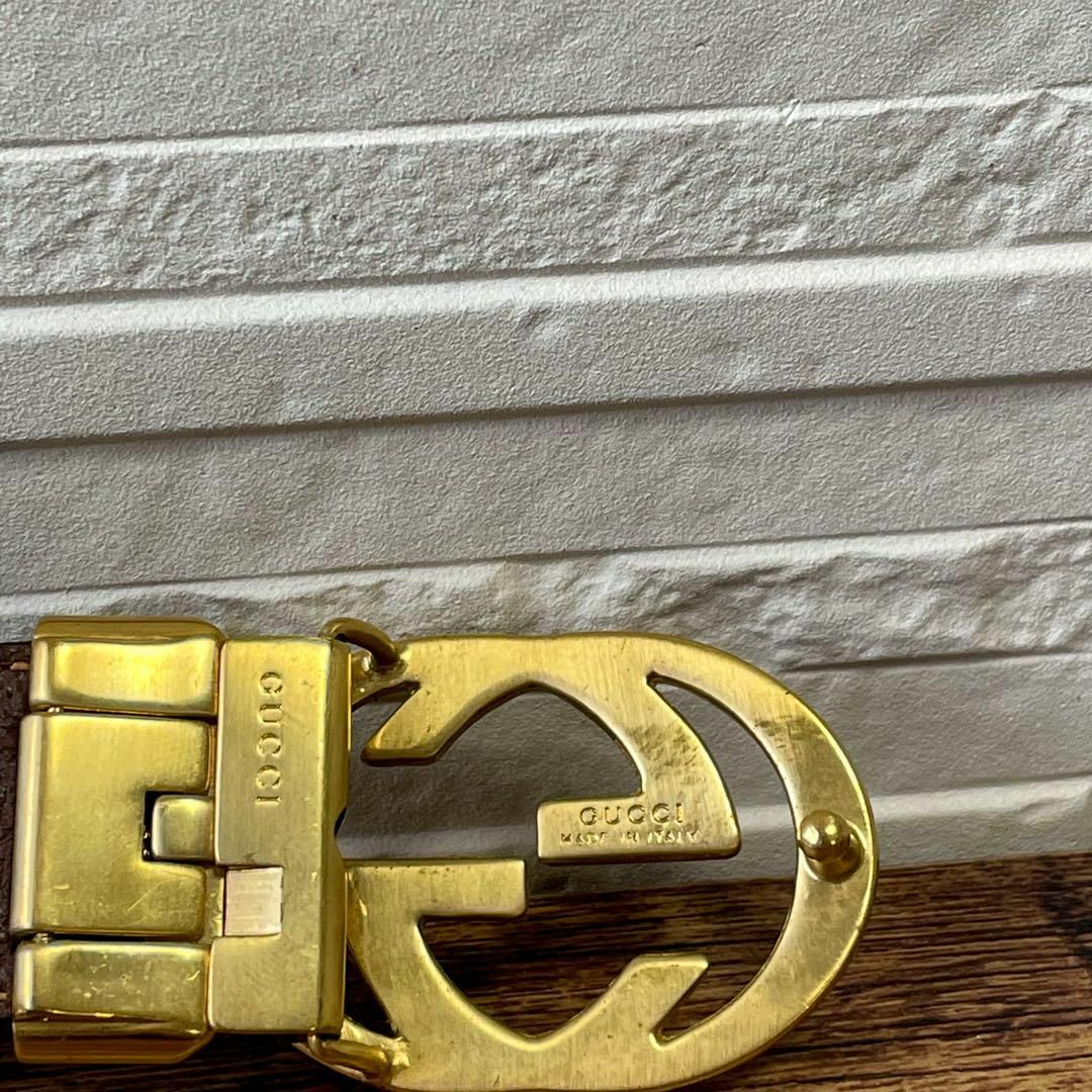 GUCCI - グッチ GG インターロッキング バックル ベルト レザー GUCCI - グッチ GG インターロッキング バックル ベルト レザー