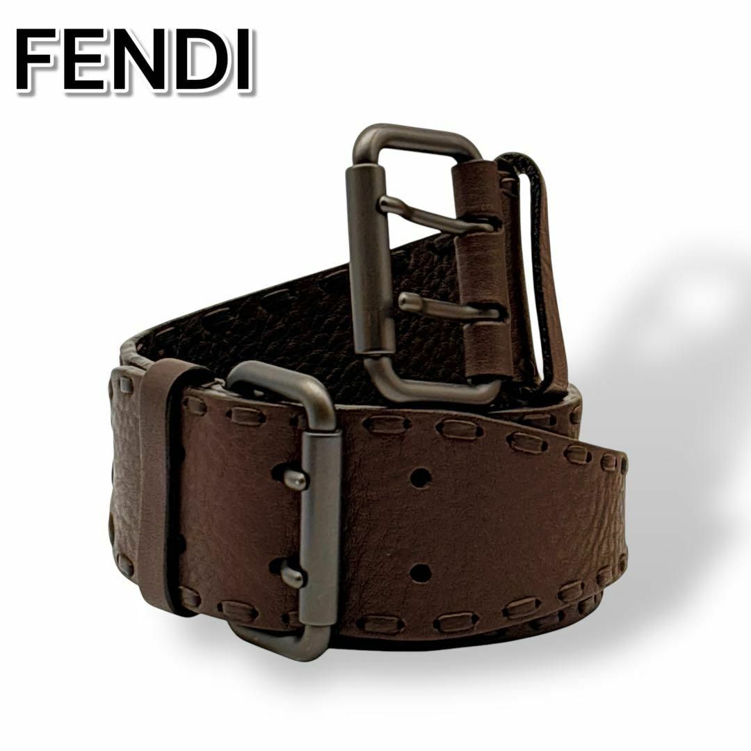 FENDI - 【極美品】未使用級 フェンディ ベルト レザー ブラウン FENDI - 【極美品】未使用級 フェンディ ベルト レザー ブラウン