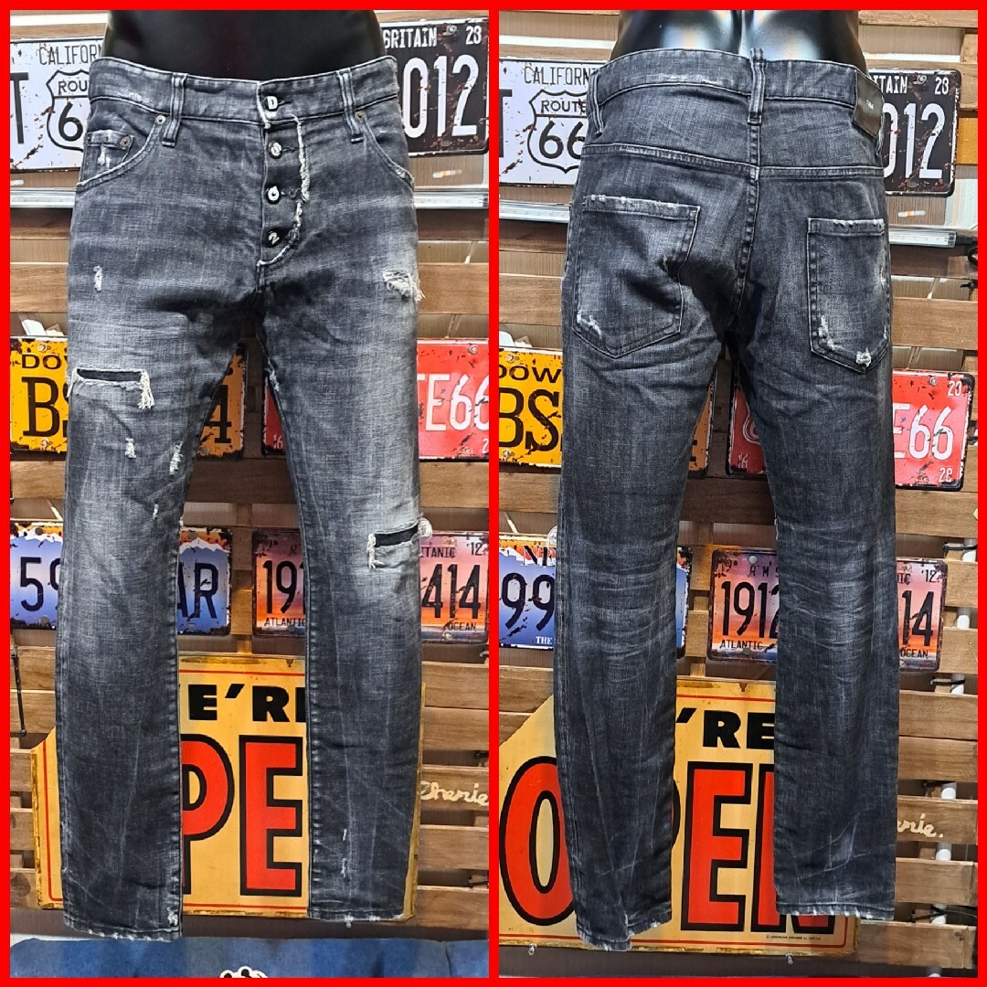 DSQUARED2 - 定価9万 Dsquared2 Skater Jean ブラックデニム 48 DSQUARED2 - 定価9万 Dsquared2 Skater Jean ブラックデニム 48