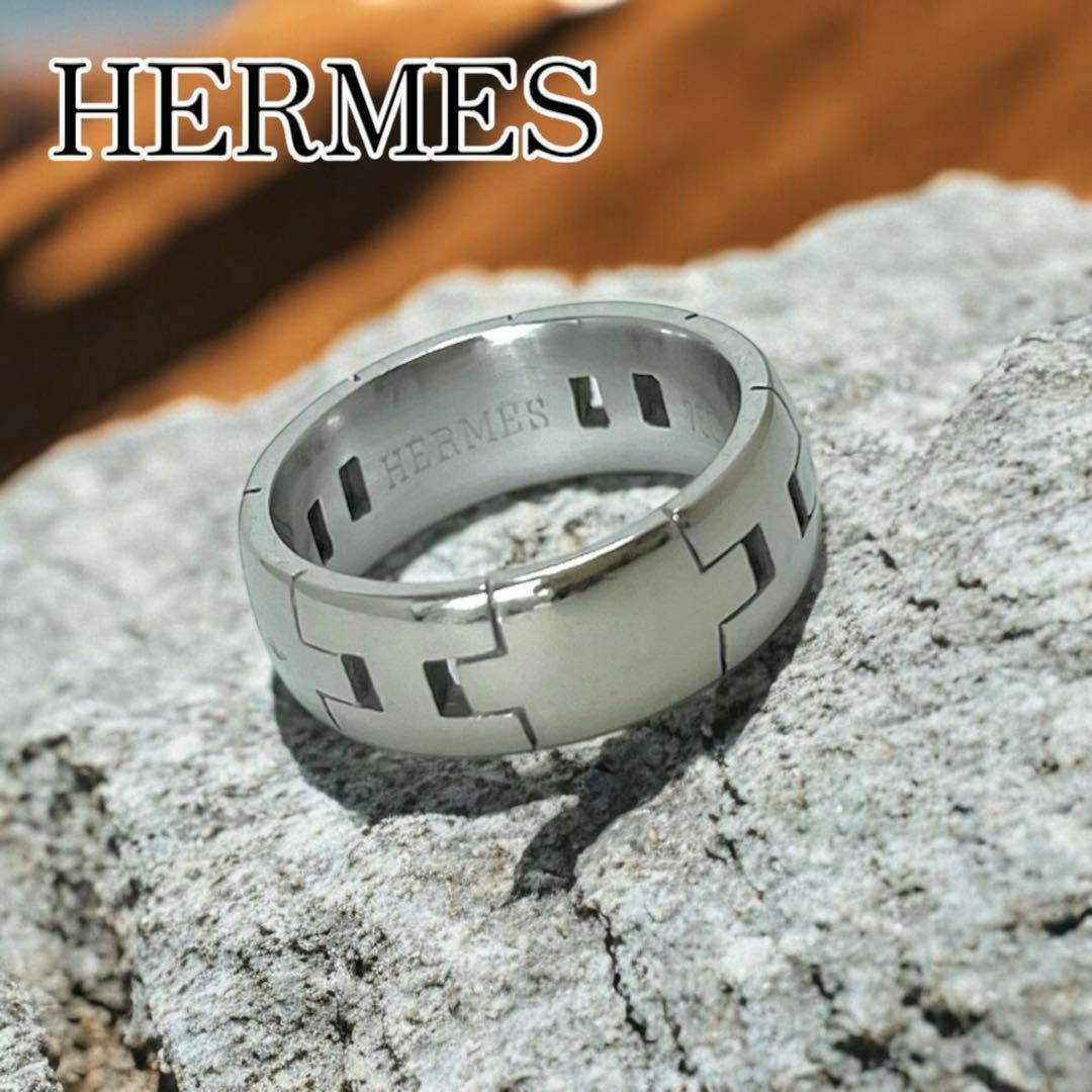 HERMES - HERMES エルメス リング ヘラクレス 750刻印 K18WG 7.5 HERMES - HERMES エルメス リング ヘラクレス 750刻印 K18WG 7.5