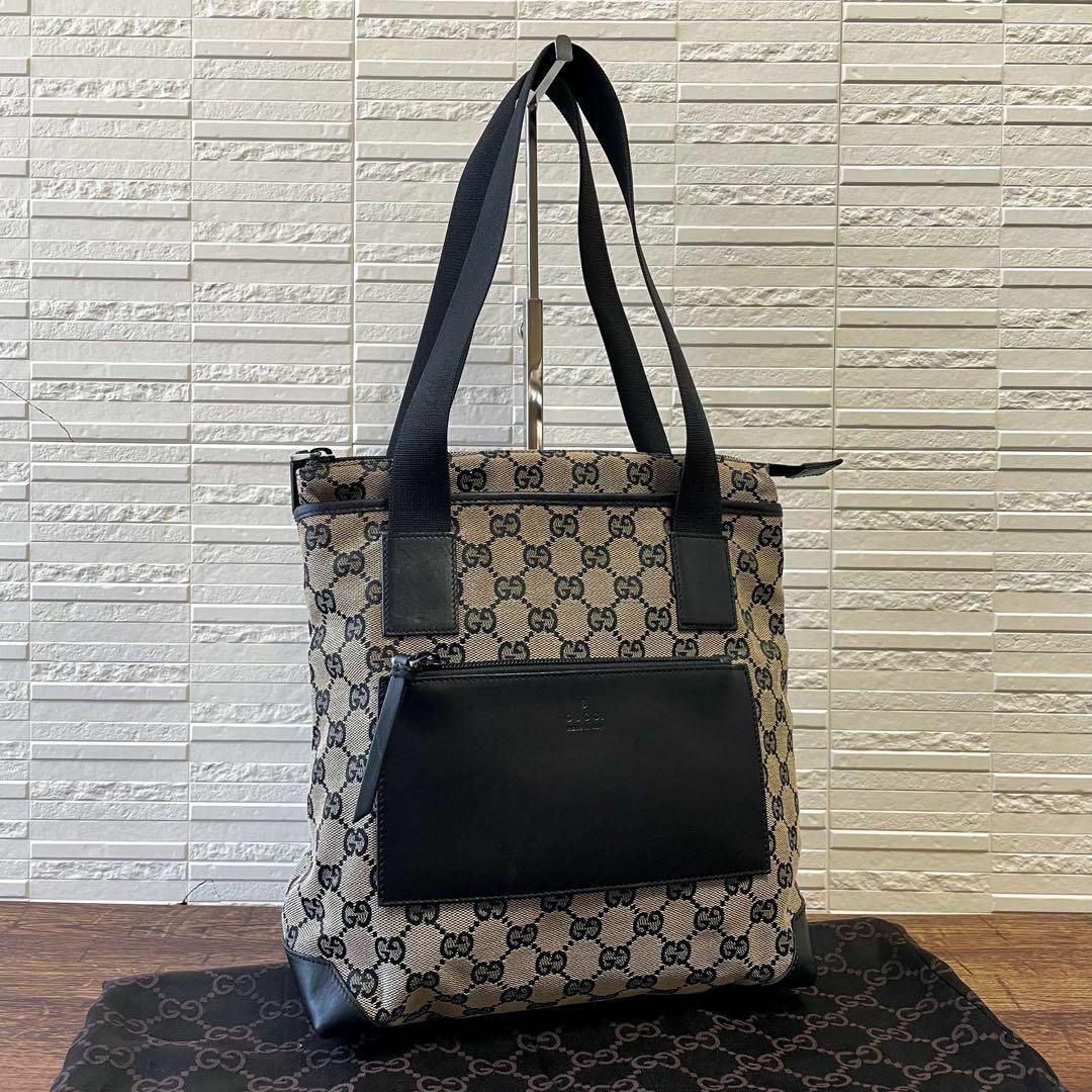 GUCCI - グッチ GGキャンバス レザー トート ショルダー バッグ GUCCI - グッチ GGキャンバス レザー トート ショルダー バッグ