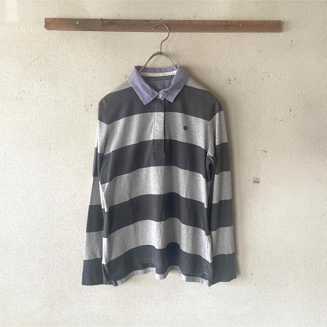 VINTAGE - 古着 IZOD ポロシャツ 長袖 ボーダー OXフォード VINTAGE - 古着 IZOD ポロシャツ 長袖 ボーダー OXフォード