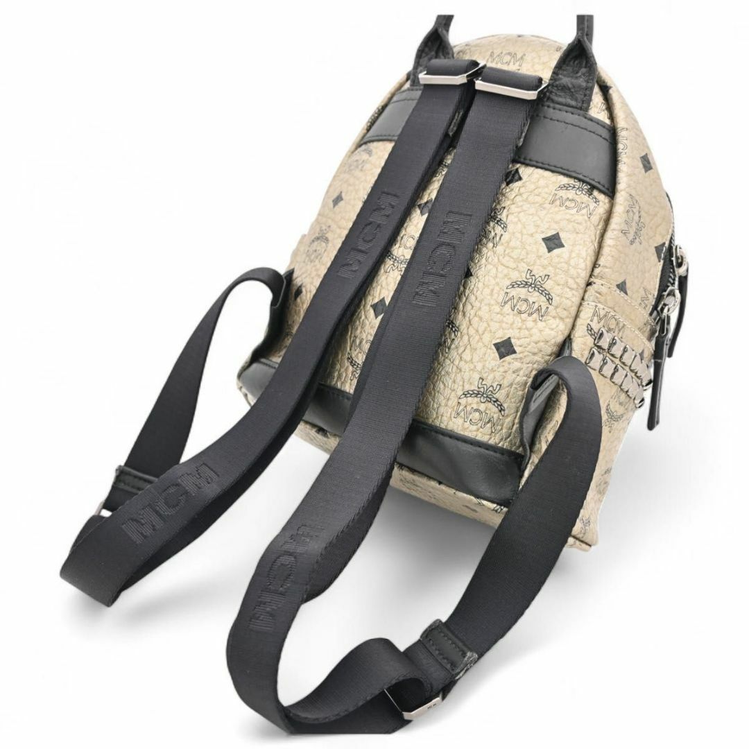 MCM - MCM ミニリュック ロゴ シルバー×スタッズ Bランク MCM - MCM ミニリュック ロゴ シルバー×スタッズ Bランク