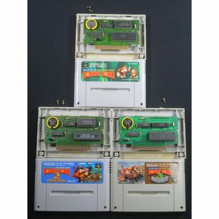 ニンテンドウ(任天堂)の電池交換済 スーパーファミコン スーパードンキーコング 1 2 3 セーブok(家庭用ゲームソフト)