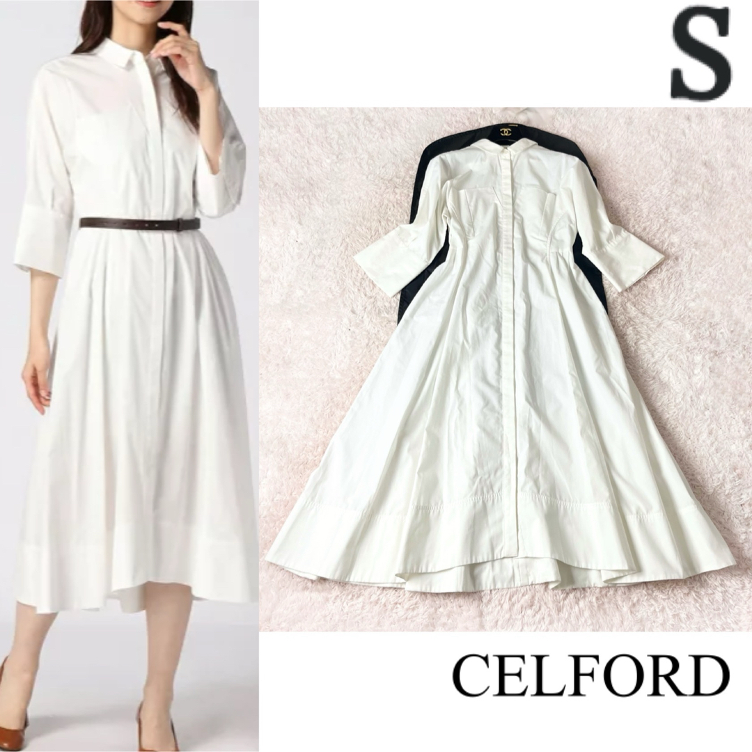 CELFORD - 20 セルフォード タック シャツワンピース ロング A CELFORD - 20 セルフォード タック シャツワンピース ロング A