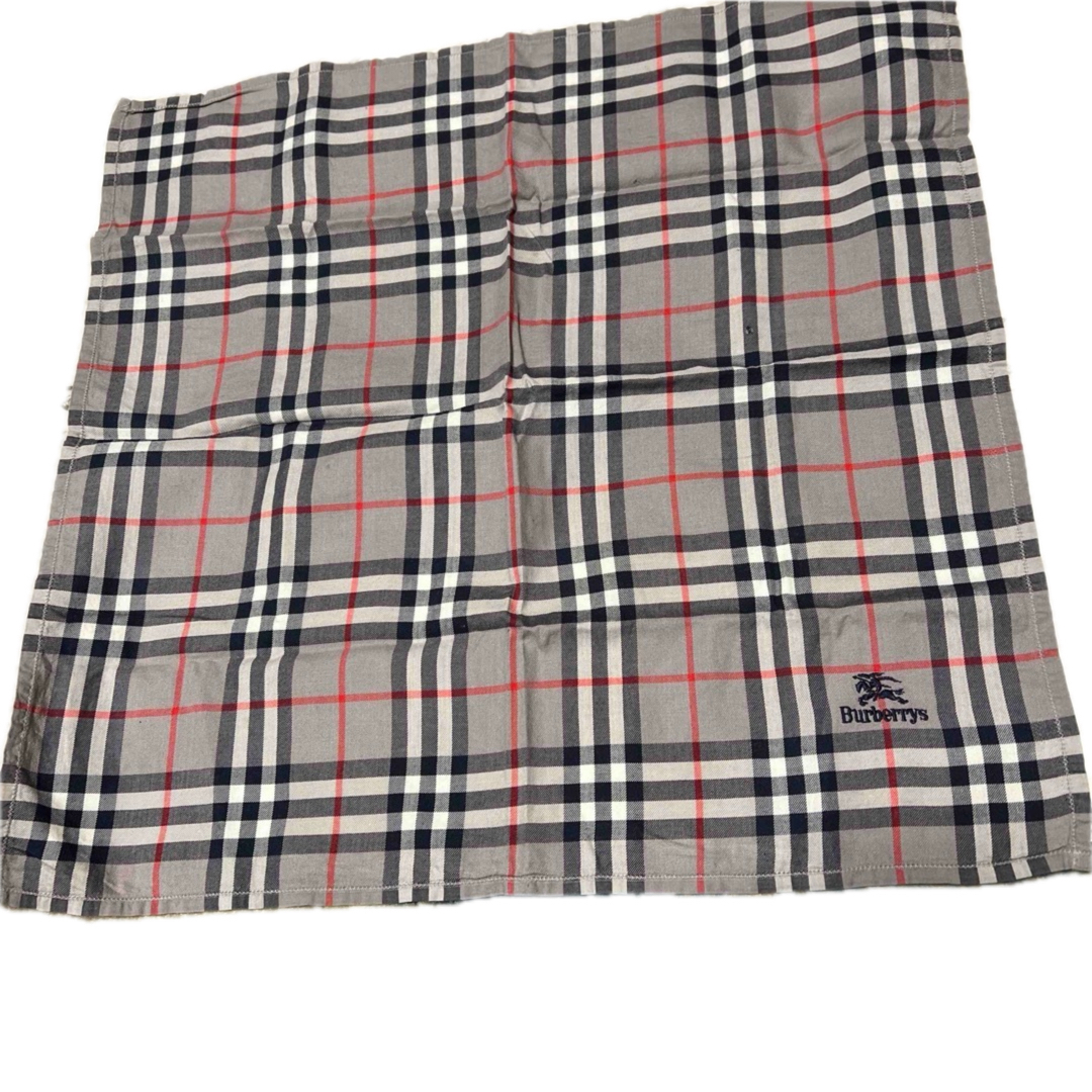 BURBERRY - Burberrys チェック柄ハンカチ グレー ネイビーの BURBERRY - Burberrys チェック柄ハンカチ グレー ネイビーの