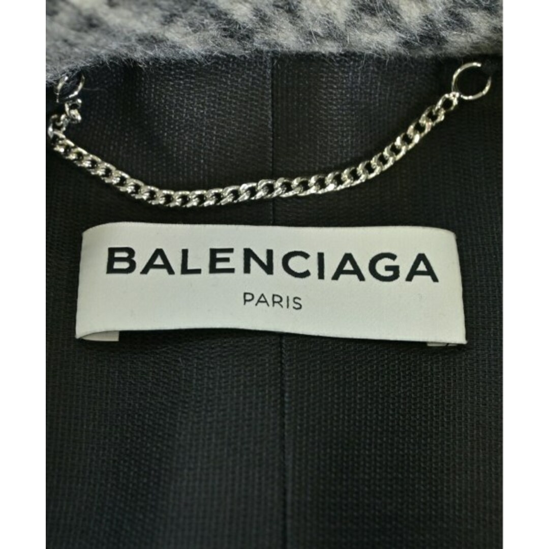BALENCIAGA - BALENCIAGA コート(その他) 34(XS位) グレーx黒 BALENCIAGA - BALENCIAGA コート(その他) 34(XS位) グレーx黒
