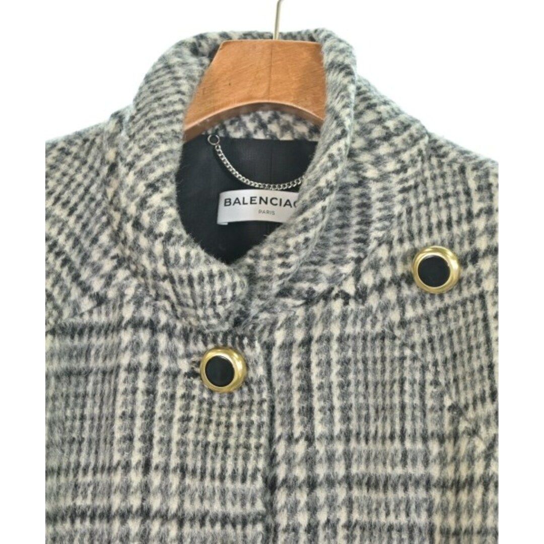 BALENCIAGA - BALENCIAGA コート(その他) 34(XS位) グレーx黒 BALENCIAGA - BALENCIAGA コート(その他) 34(XS位) グレーx黒