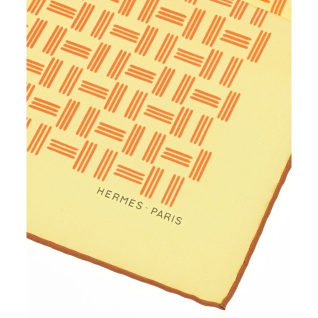 HERMES - HERMES エルメス バンダナ・スカーフ 70 黄xオレンジ HERMES - HERMES エルメス バンダナ・スカーフ 70 黄xオレンジ