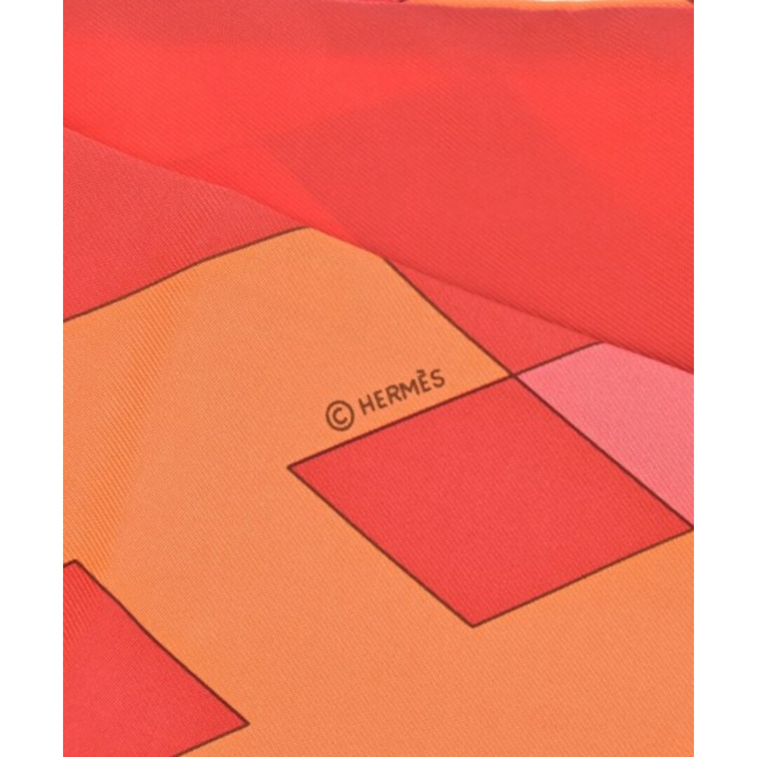 HERMES - HERMES エルメス バンダナ・スカーフ - オレンジx赤x HERMES - HERMES エルメス バンダナ・スカーフ - オレンジx赤x